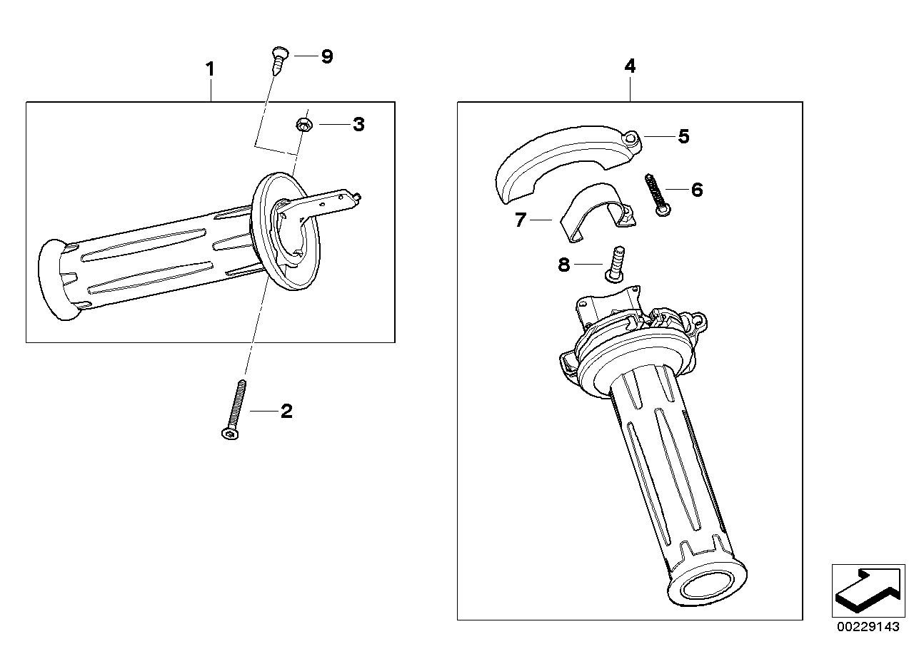 Handlebar grip, unheated