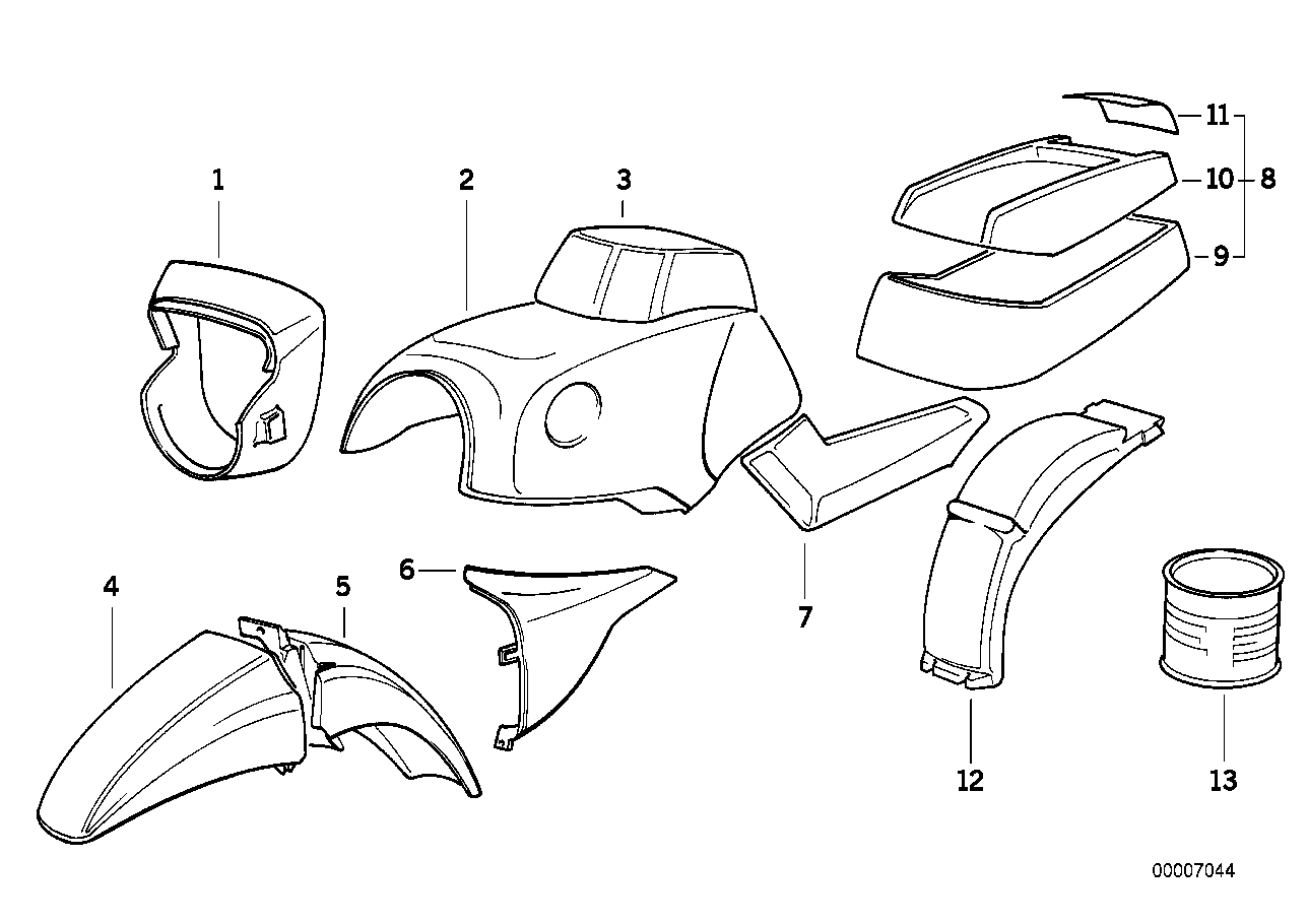 Paint parts. Номер детали на мотоцикле BMW. 46 63 1 455 001 BMW.