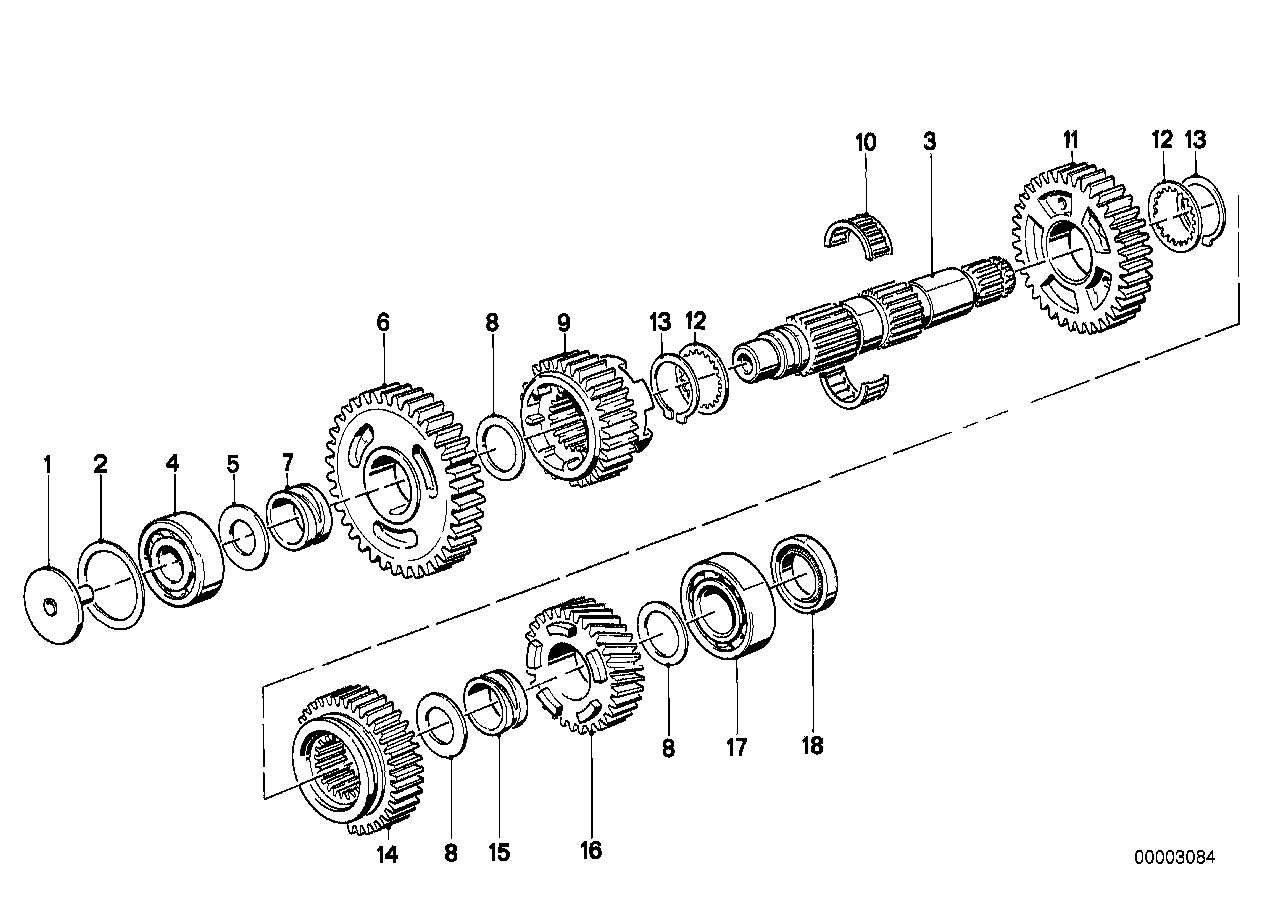 5 speed transmission-output shaft