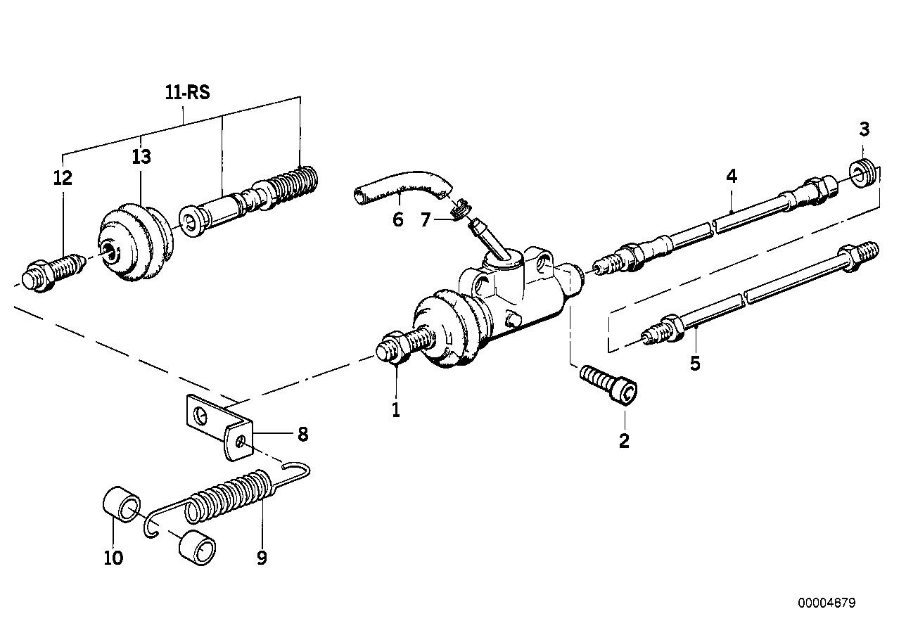 Rear brake master cylinder