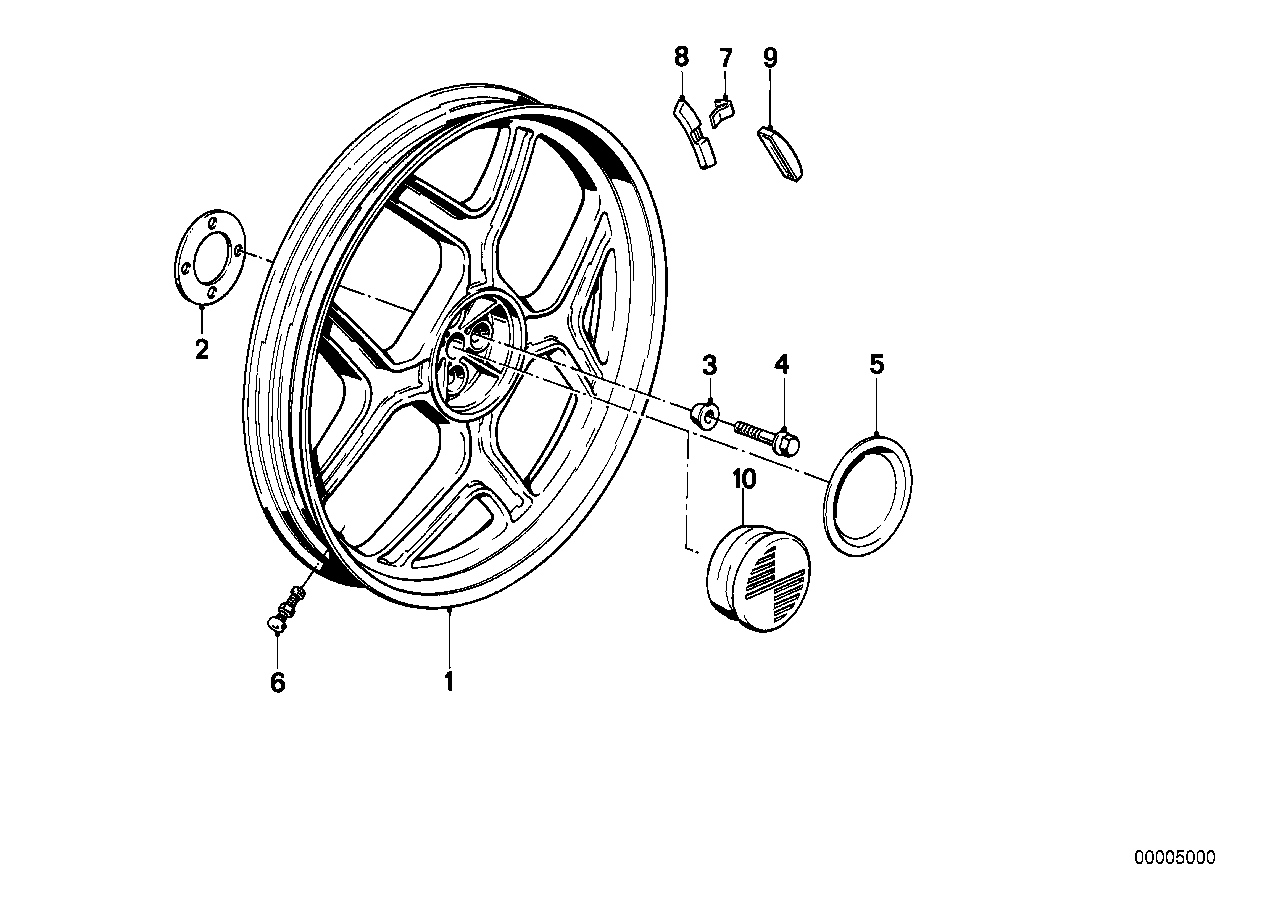 Cast rim, rear