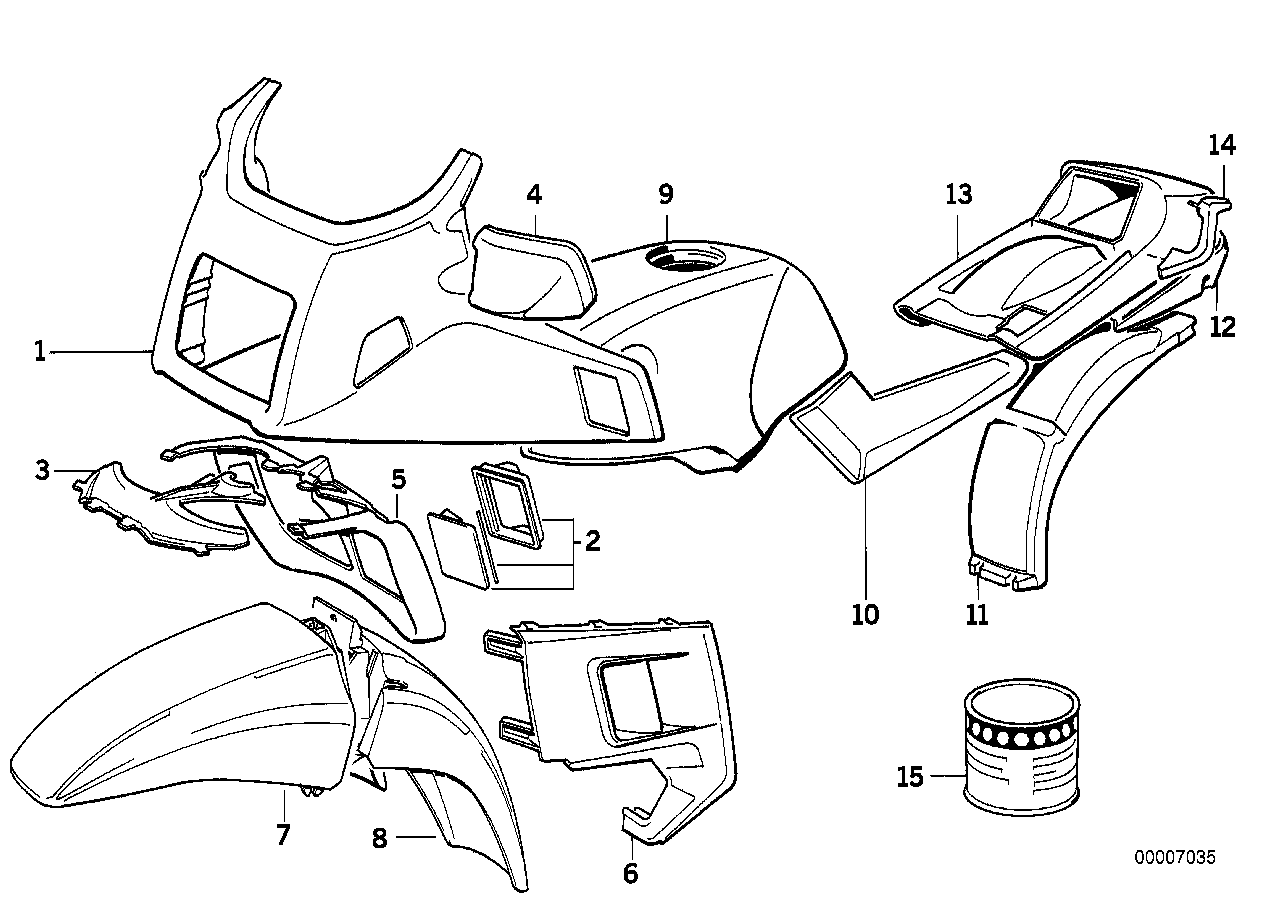 Painted parts 675 rot