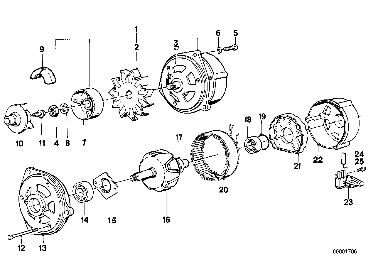 Alternator, individual parts