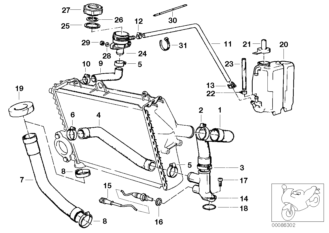 Cooling system - water hoses