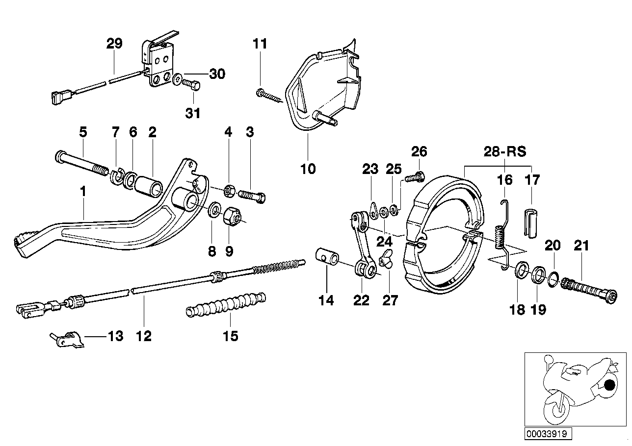 Rear wheel brake