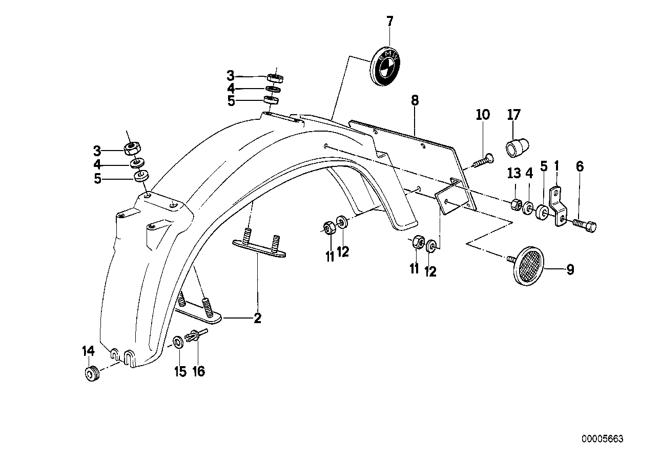 Rear mudguard_mounting parts, mounting