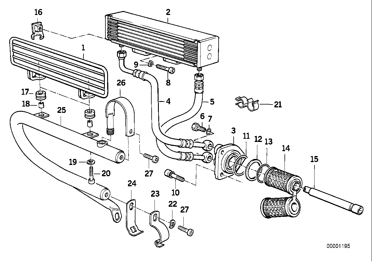 Oil cooler installation set_single parts