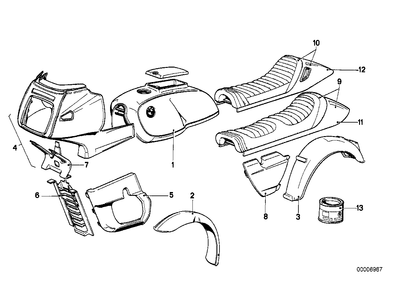 Painted parts 553 dunkelrot