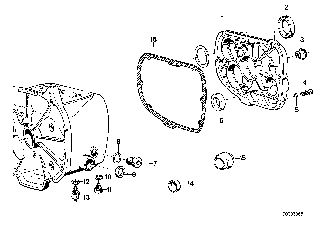 Gearbox cover,gasket and various bolts