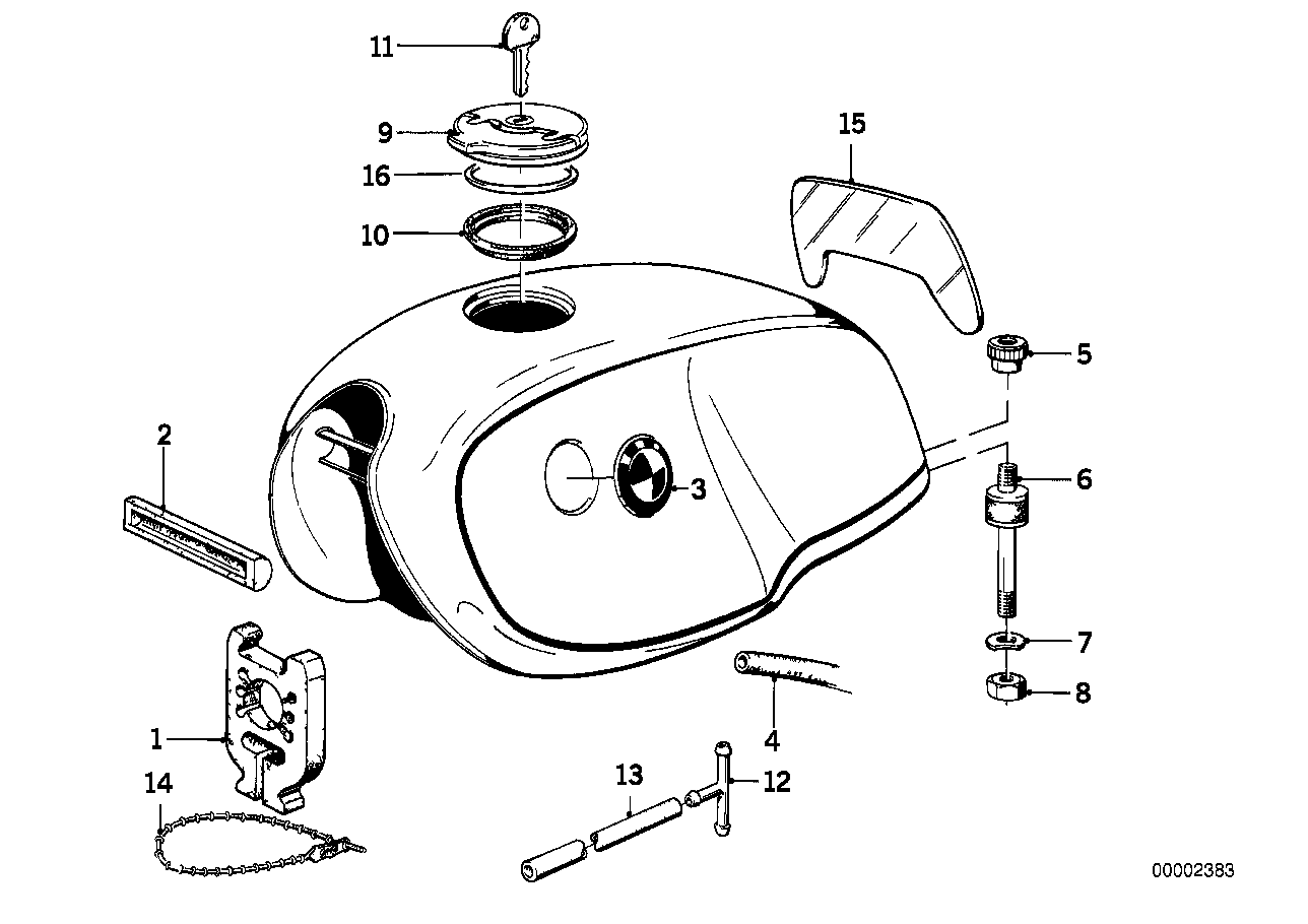 Fuel tank mounting parts