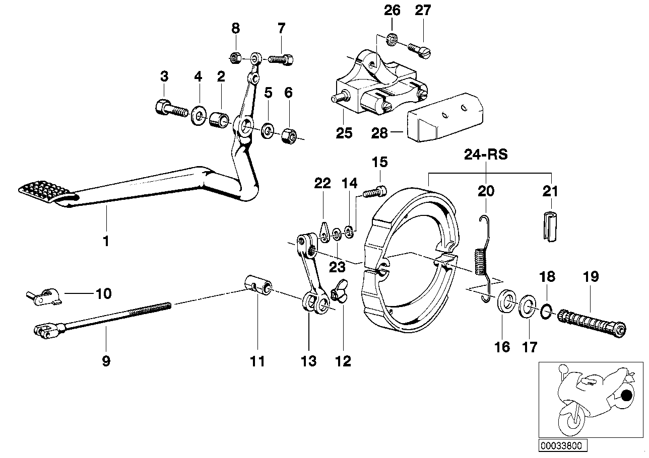 Rear wheel brake