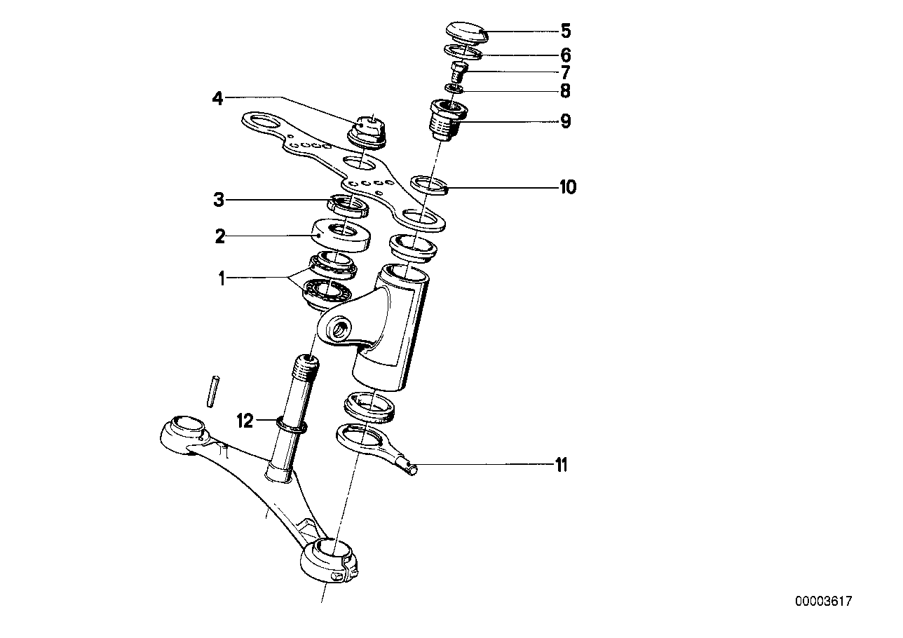 Fork brace, mounting parts