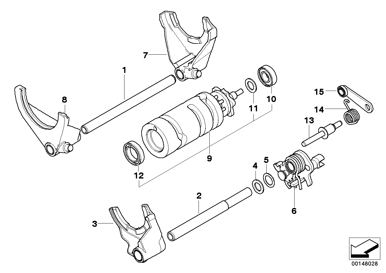 6-speed transmission shift components