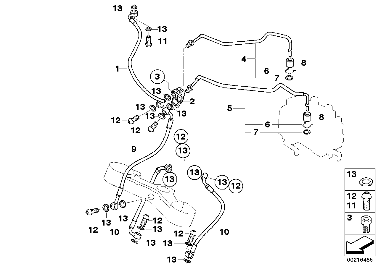 Brake line, front, i-abs generation 1