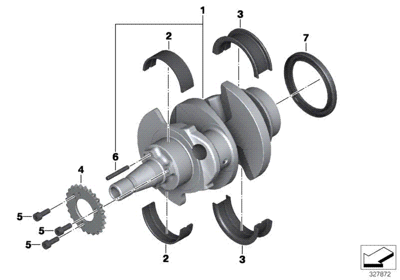 Crankshaft attaching parts