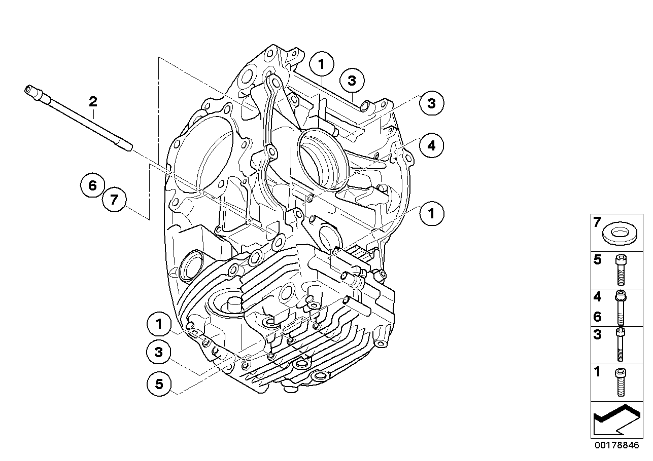 Mounting point crankcase left