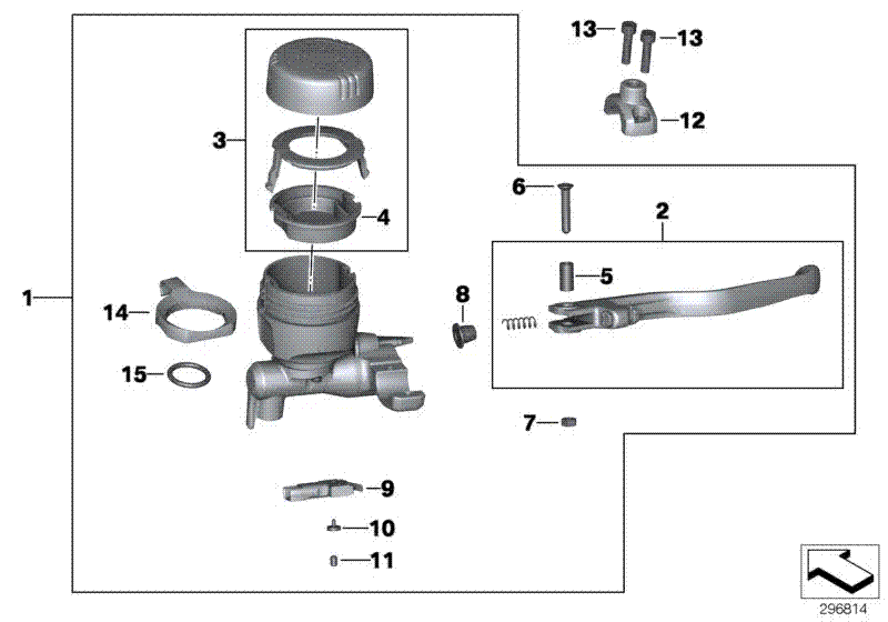 Handbrake assembly handlebar clamp m6