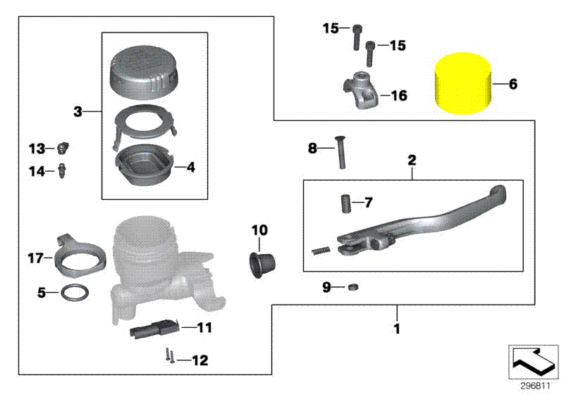 Handbrake assembly handlebar clamp m5