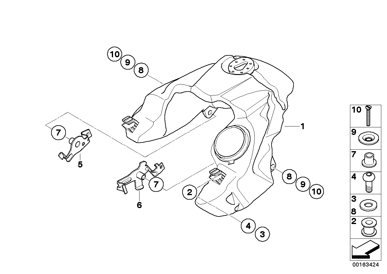 Fuel tank _ mounting fittings