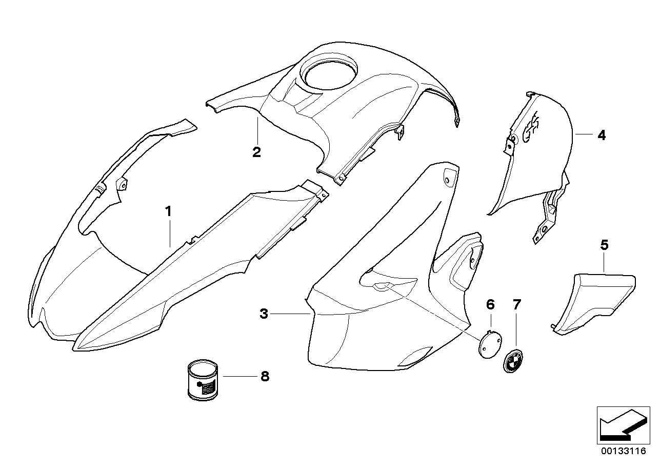 Painted parts 950 fels-rot