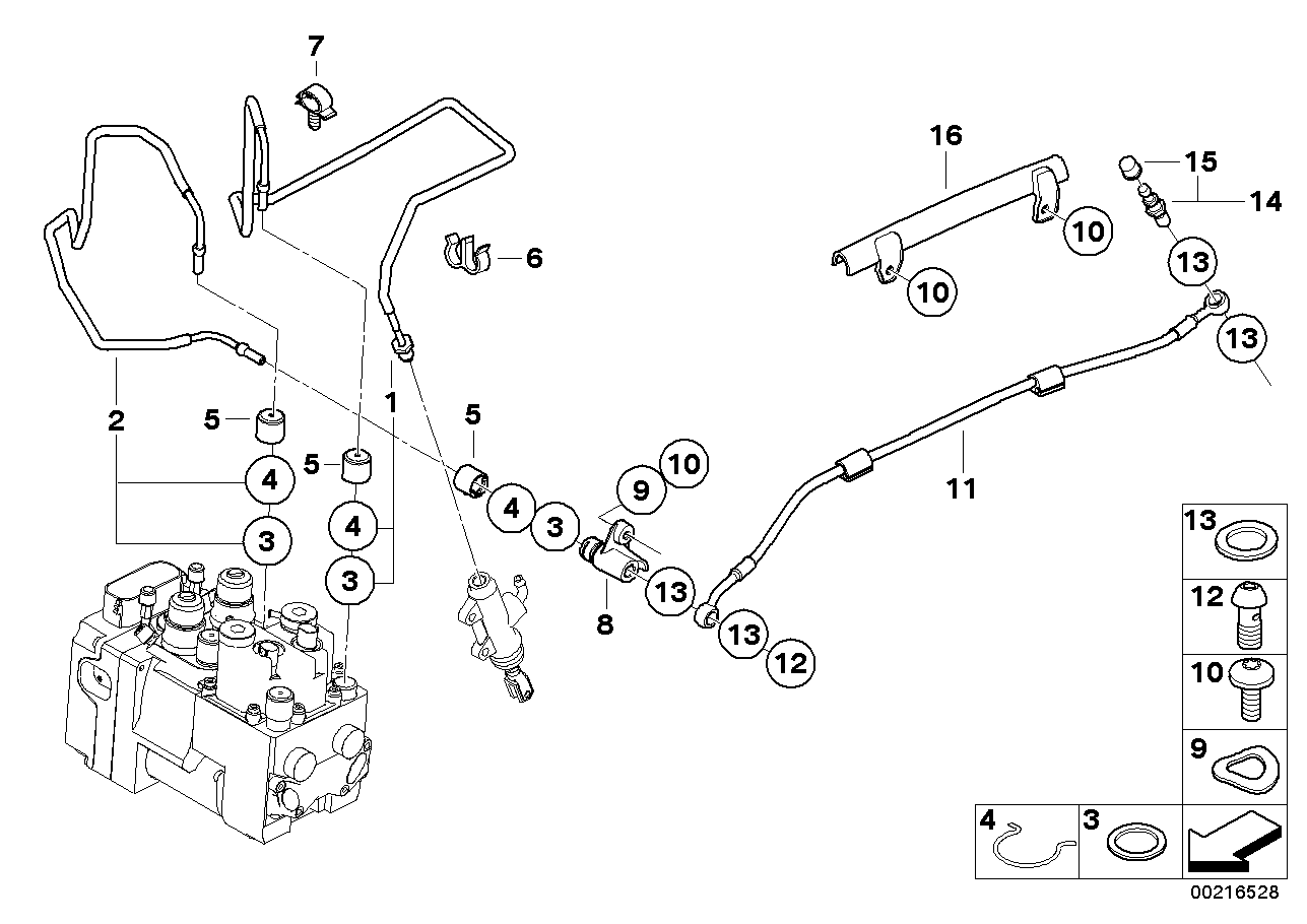 Brake line, rear, i-abs generation 1