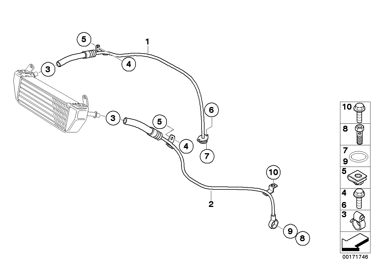 Oil cooling pipe