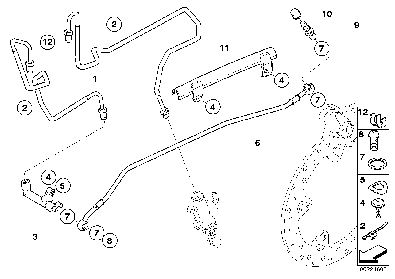 Brake line, rear, i-abs generation 2