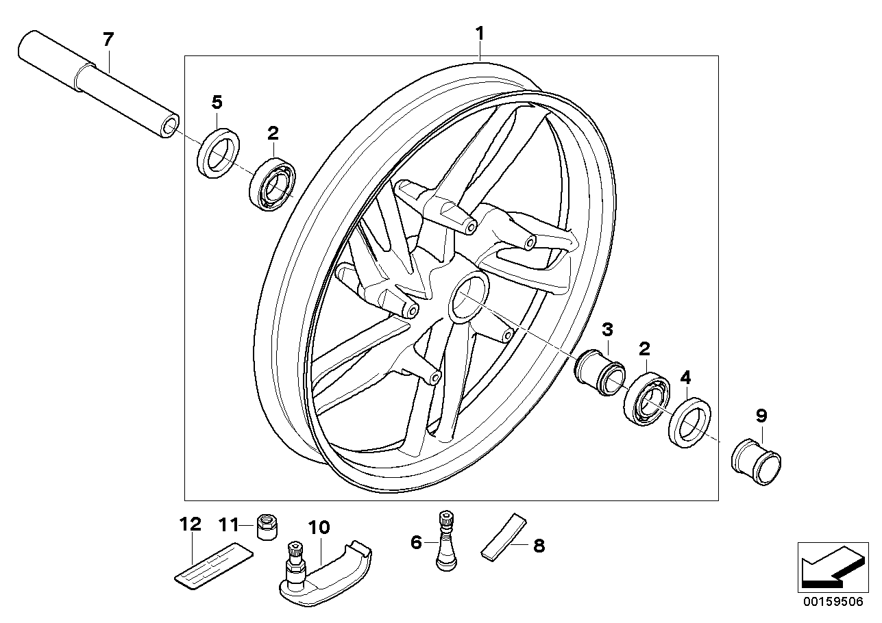 Cast rim, front