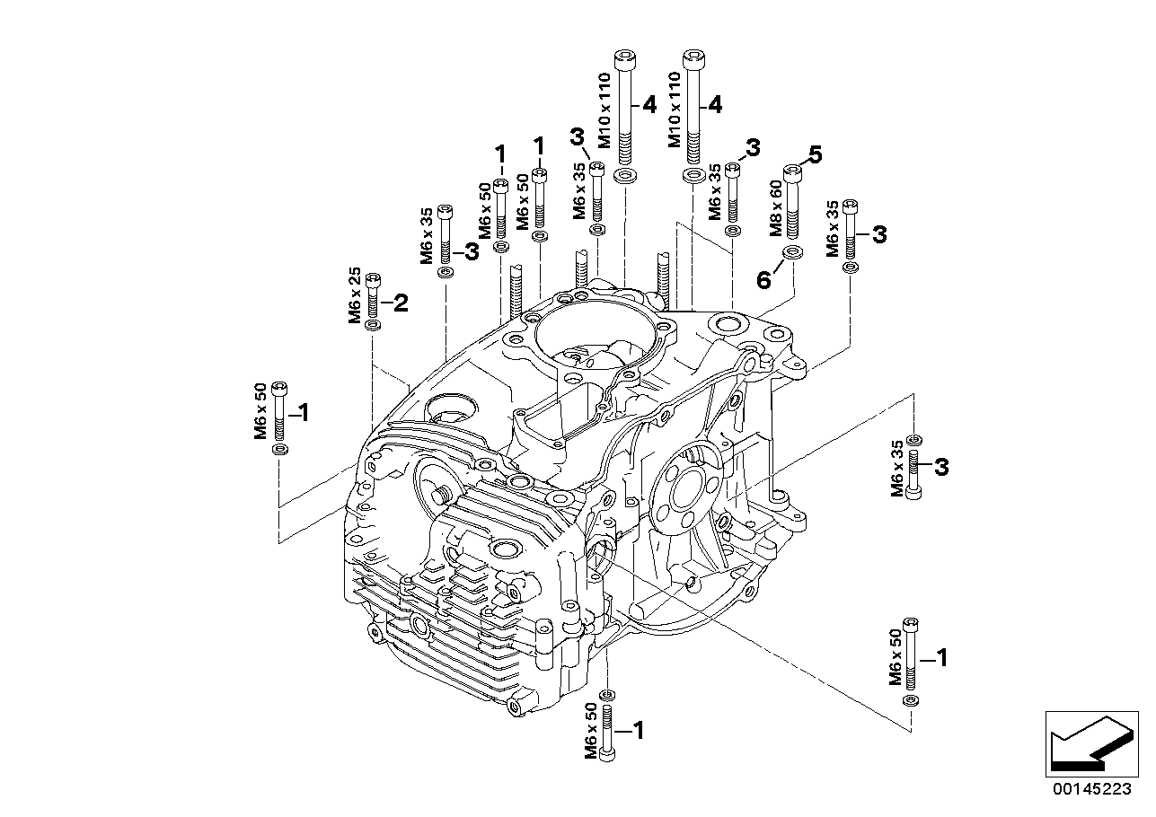 Mounting point crankcase left