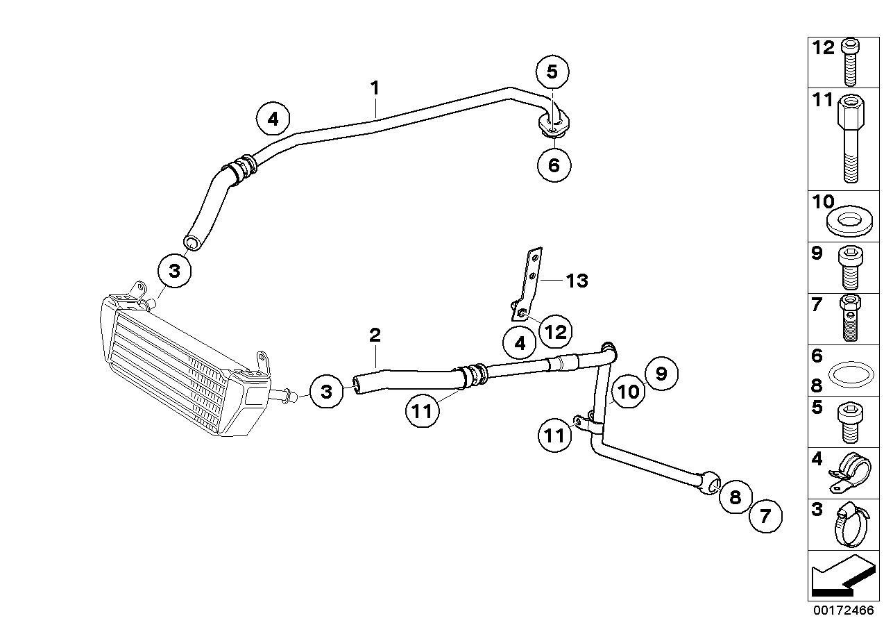 Oil cooling pipe