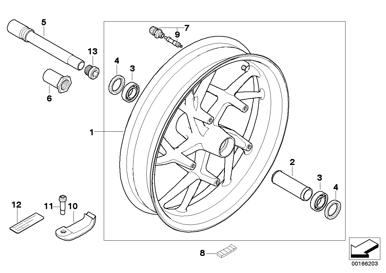 Cast rim, front