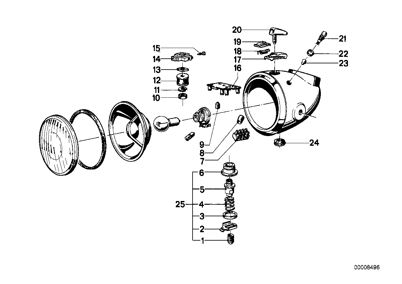 Headlight installation parts