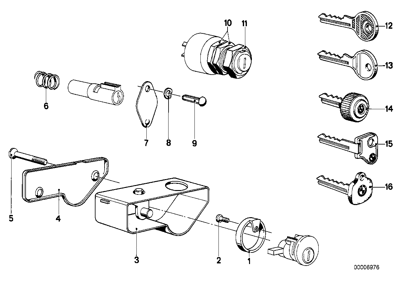 Mounting parts f set of locks