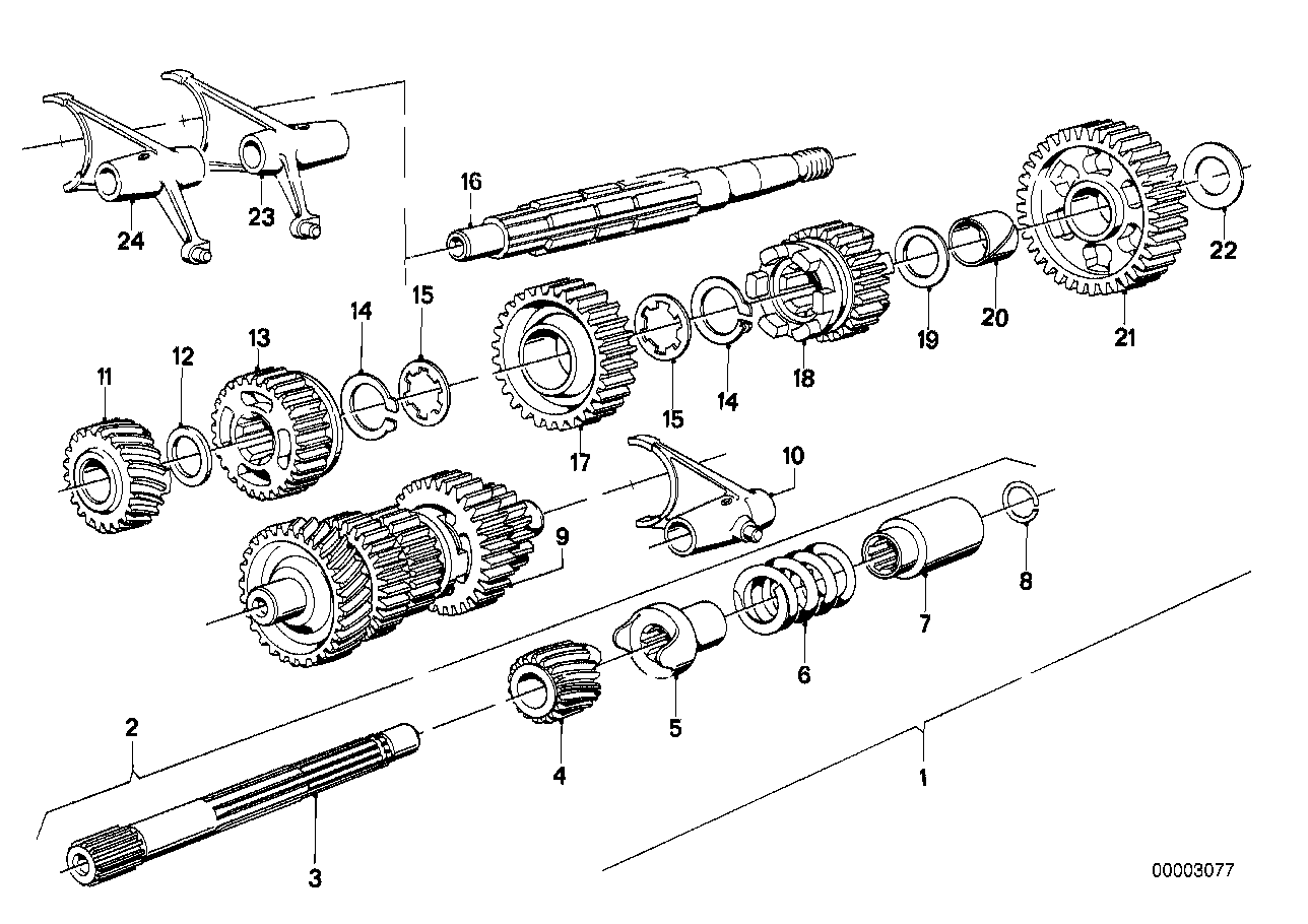 5-speed sports gearbox parts