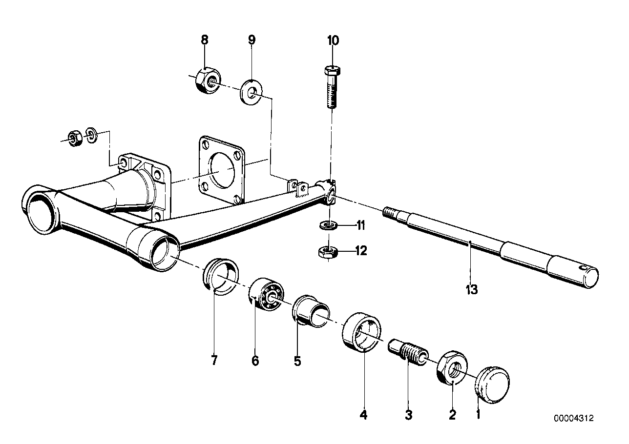 Rear wheel fork mounting parts