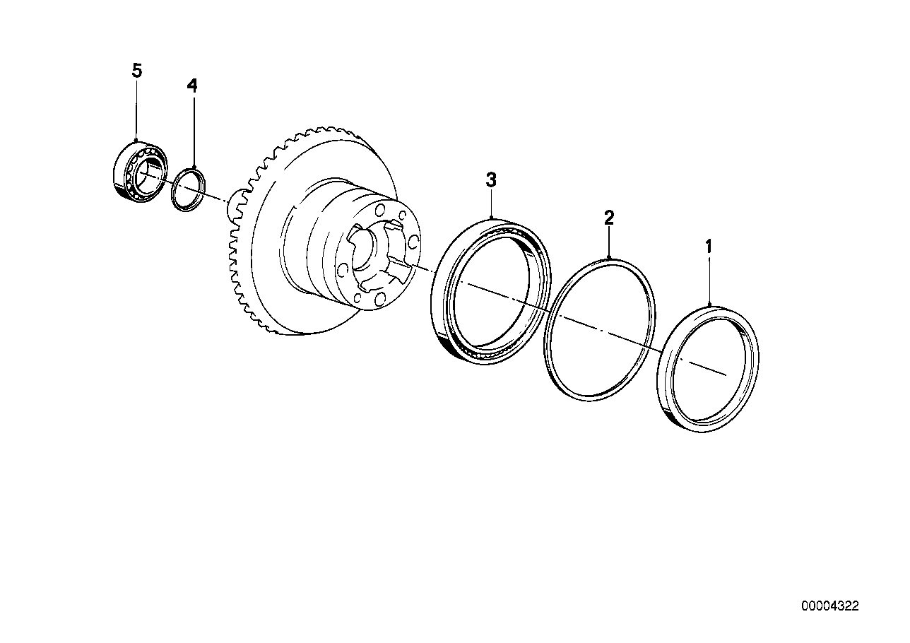 Crowngear and spacer rings