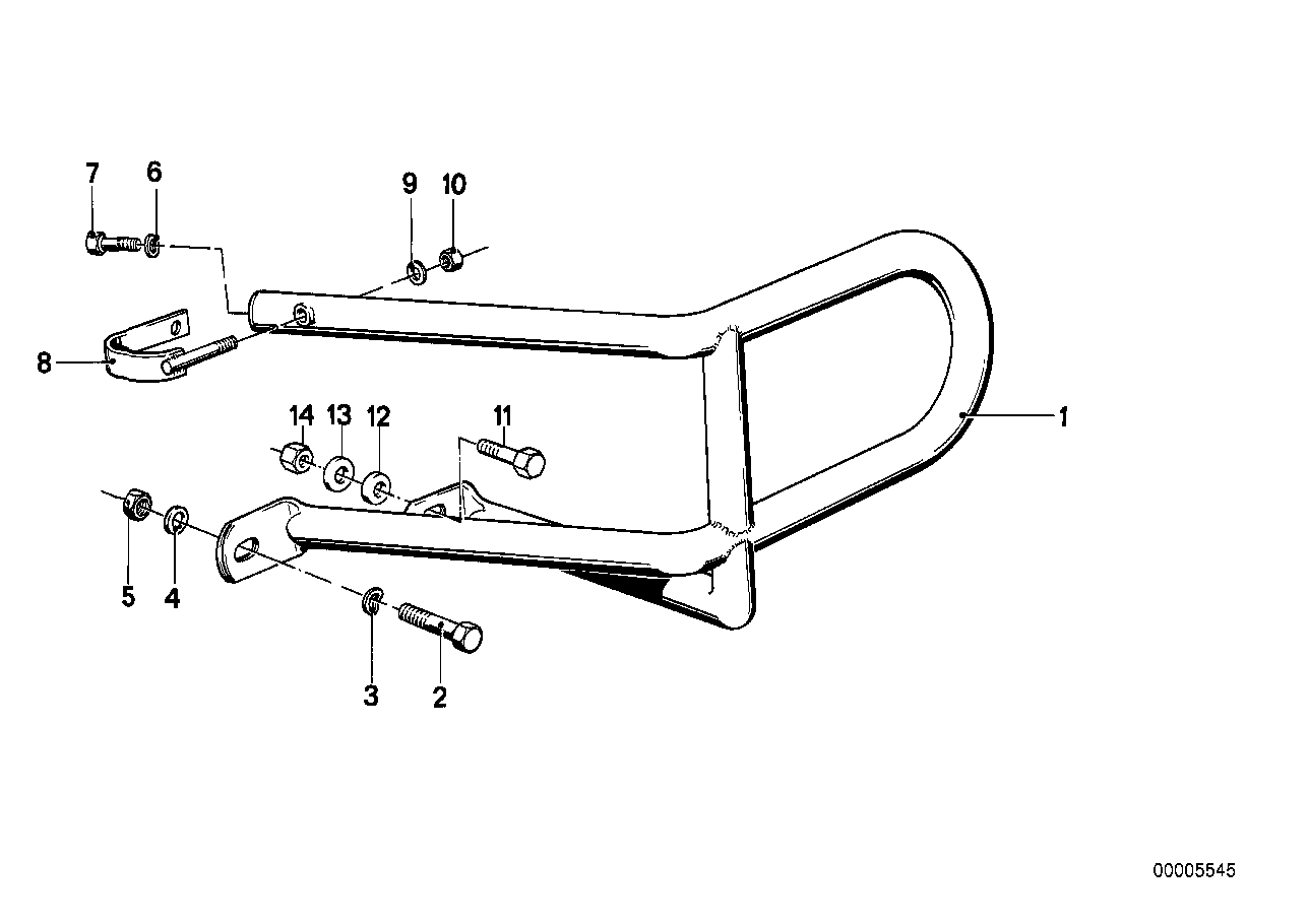 Mounting parts f rear protection bar