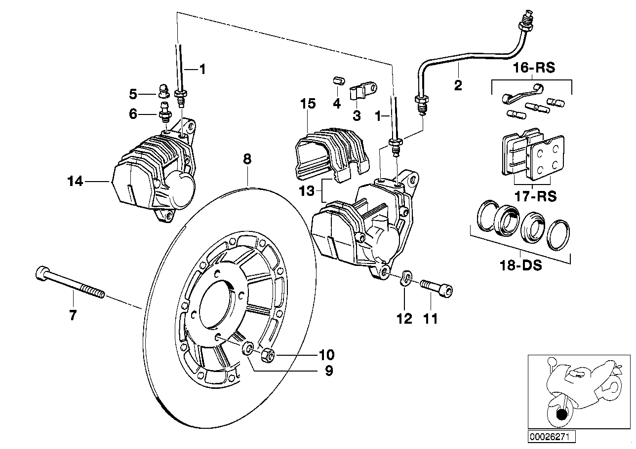 Front wheel brake