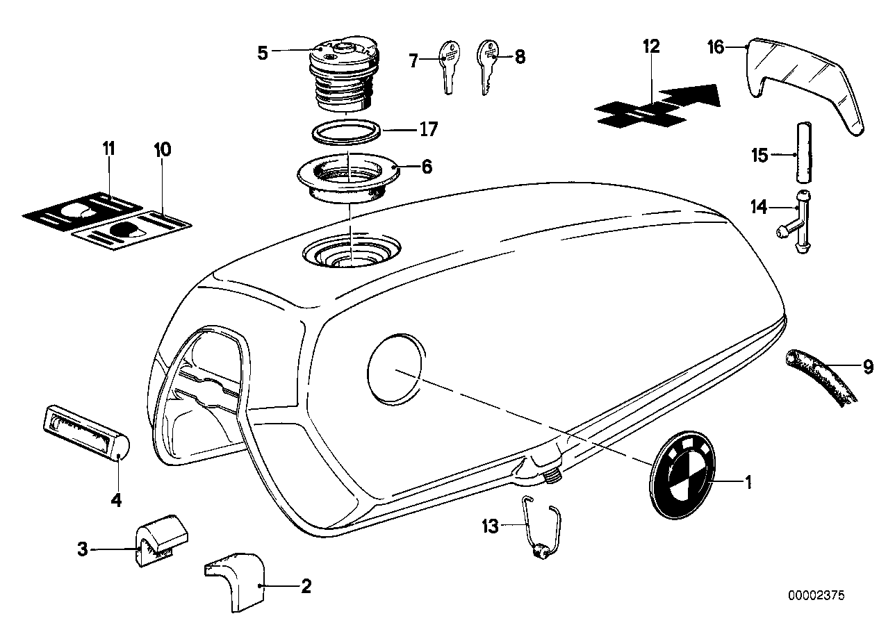 Fuel tank mounting parts