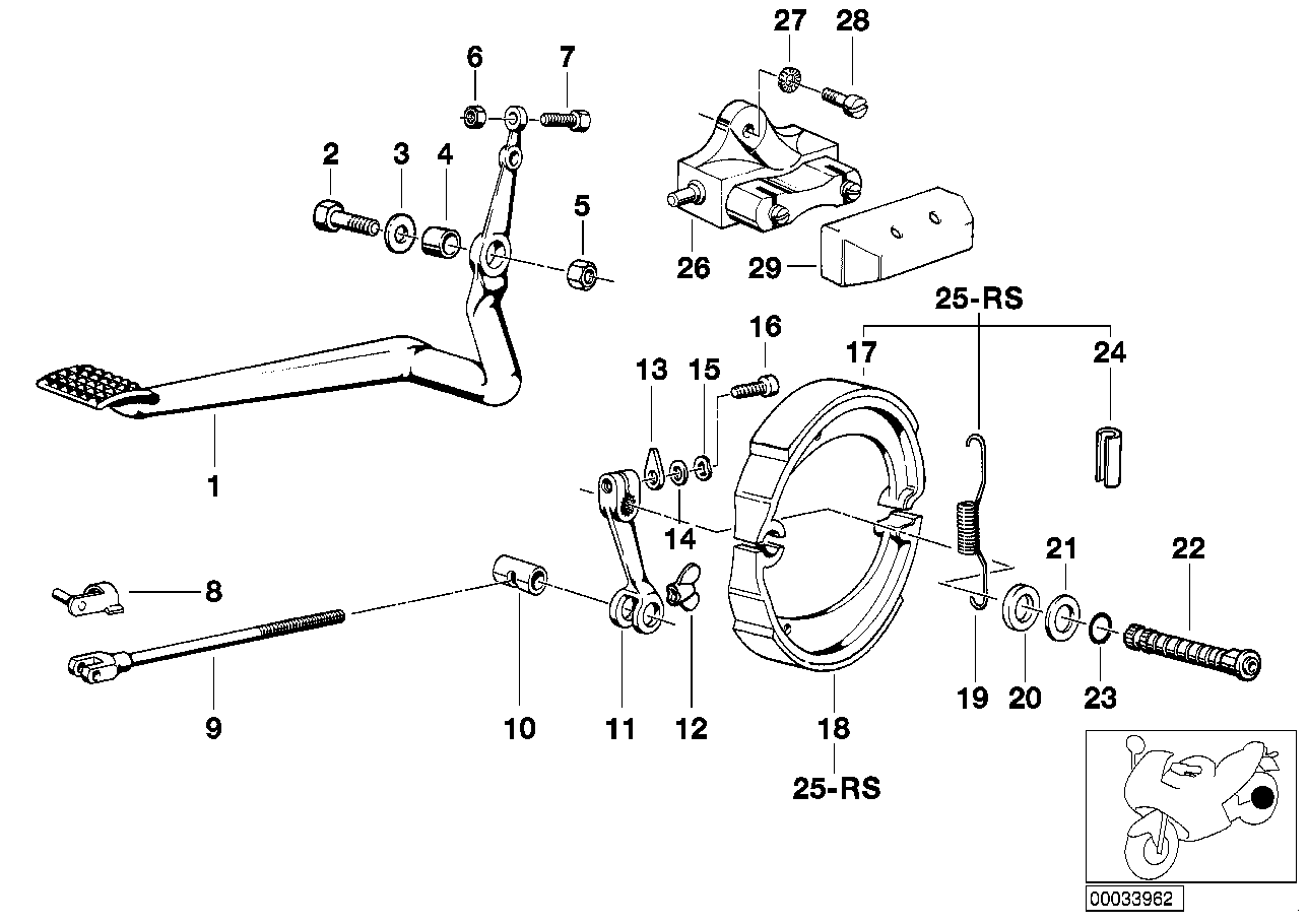 Rear wheel brake