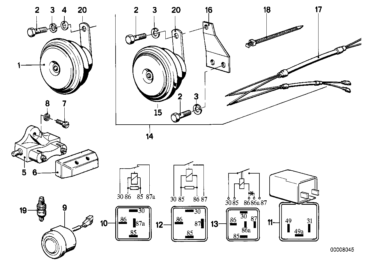 Horn_relay_various switches