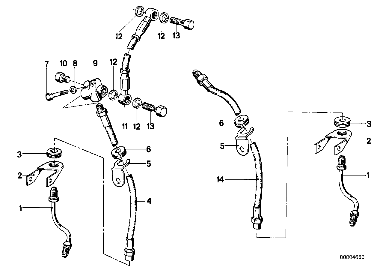 Front brake-brake pipe