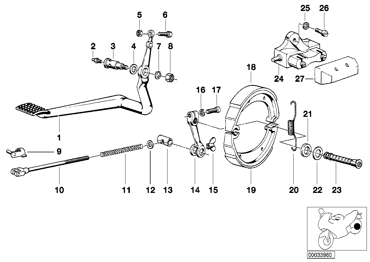 Rear wheel brake