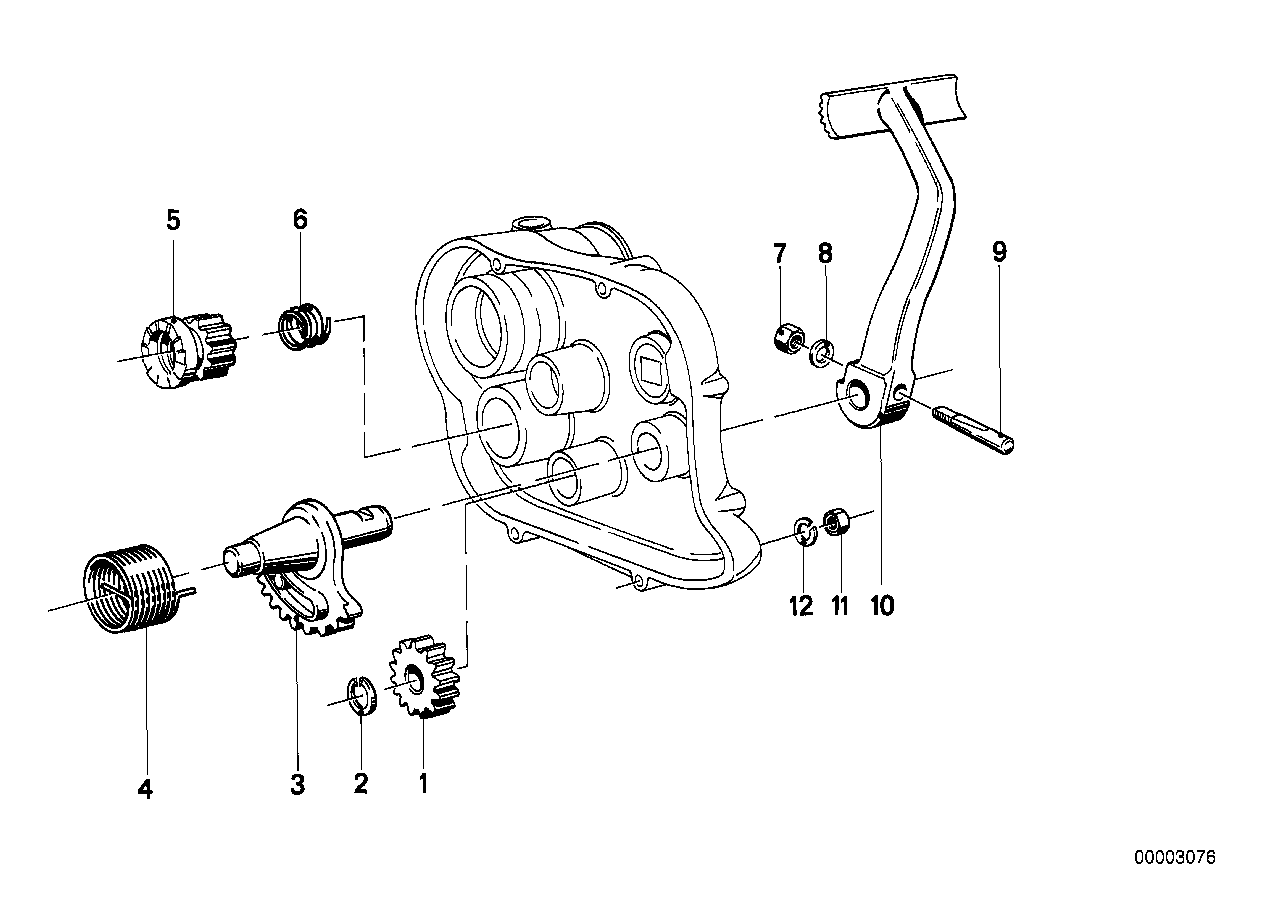 4-speed transmission with kick starter