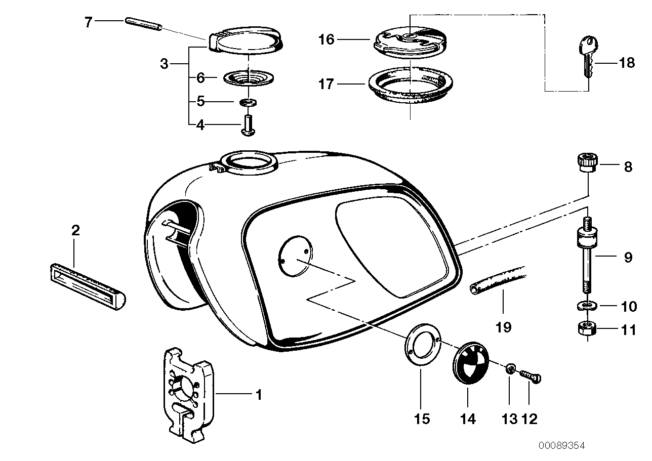 Fuel tank mounting parts