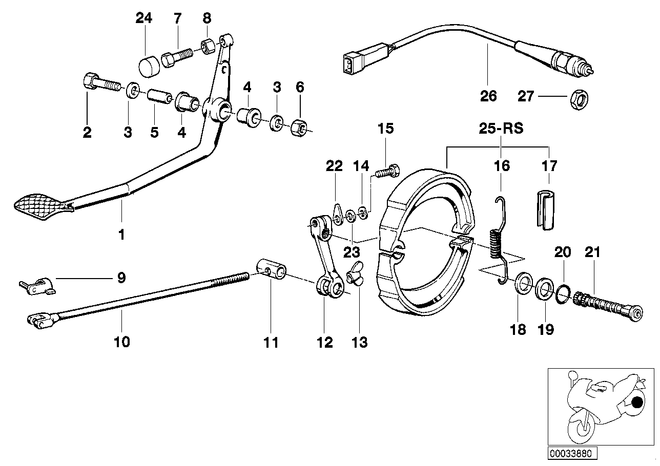 Rear wheel brake