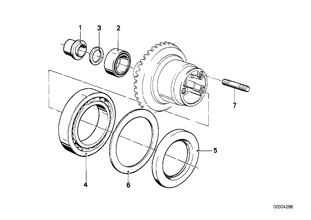 Differential-crown wheel inst.parts