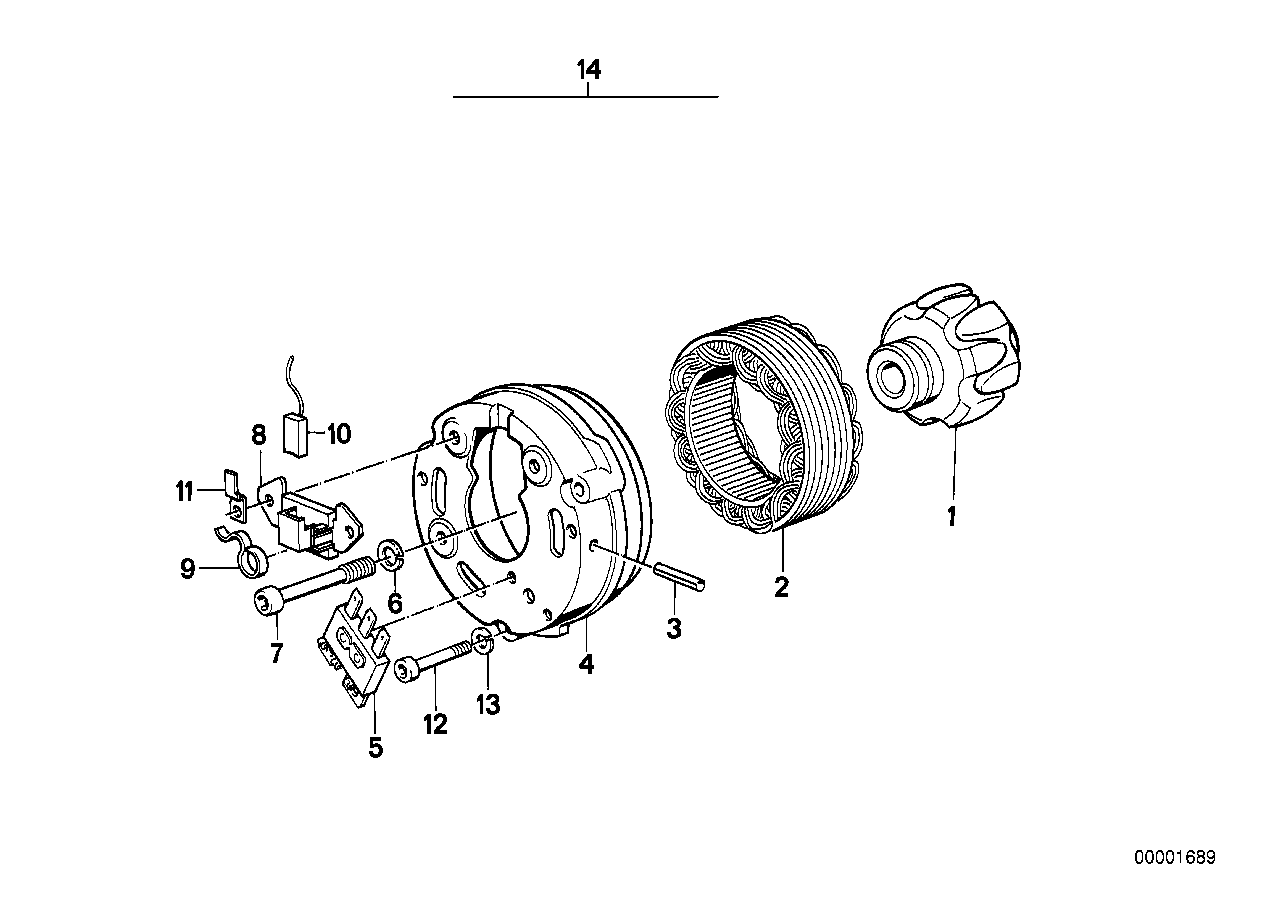 Alternator, individual parts