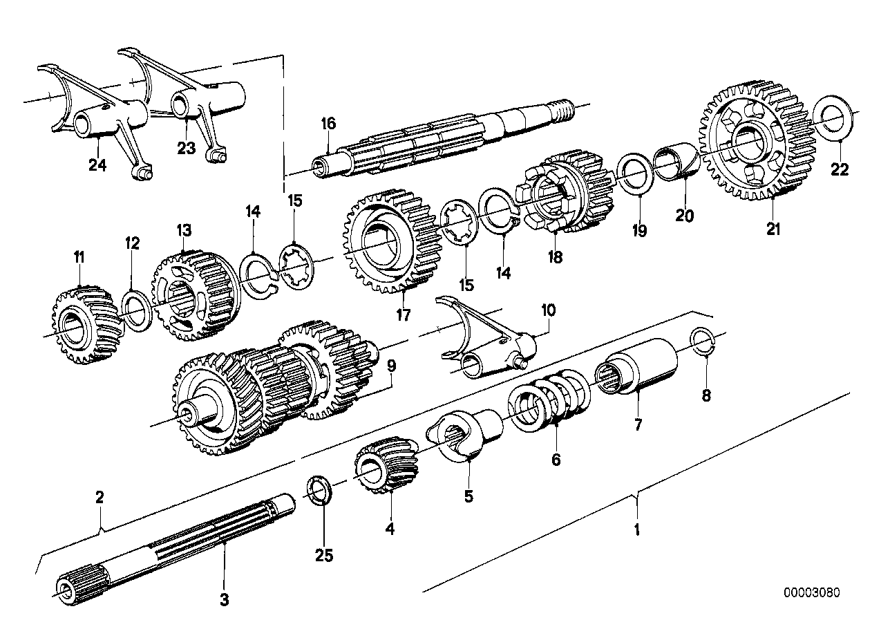 5-speed sports gearbox parts