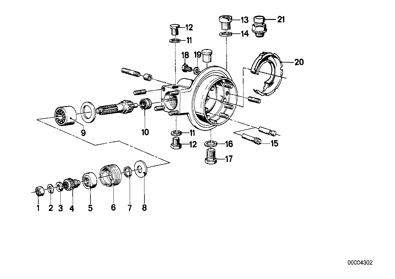 Differential-bevel gear inst.parts